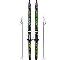 Лыжи подростковые Ski Race с палками, чёрный (130/100)