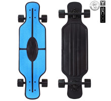 408-B Скейтборд Y-SCOO Longboard Shark TIR 31 пластик 79х22 с сумкой BLUE/black