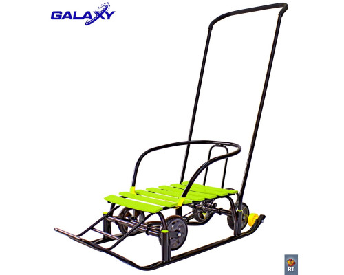 Снегомобиль Snow Galaxy Black Auto лимонные рейки на больших мягких колесах