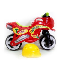 11-007 Беговел MOTORCYCLE 7 со шлемом красный