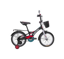 KG1628 2-х колесный велосипед BA Wave 16 со светящимися колесами, 1s, (черно-красный)